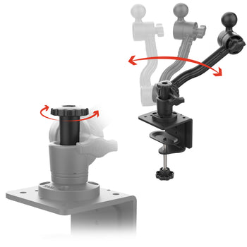 RAM® Heavy Duty C-Clamp Base with Swivel Ratchet Arm & Ball - C Size