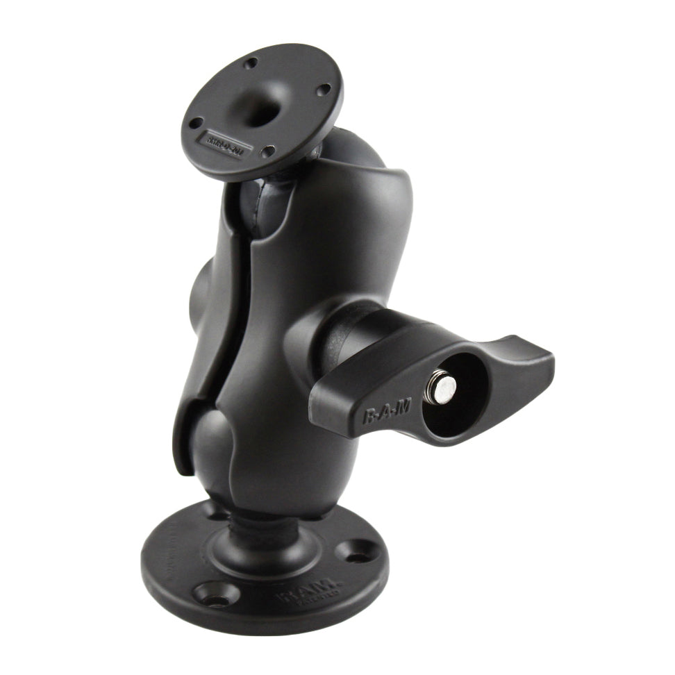 RAM® Ball Mount with Round AMPS Plate and Large Round Plate - Short ...
