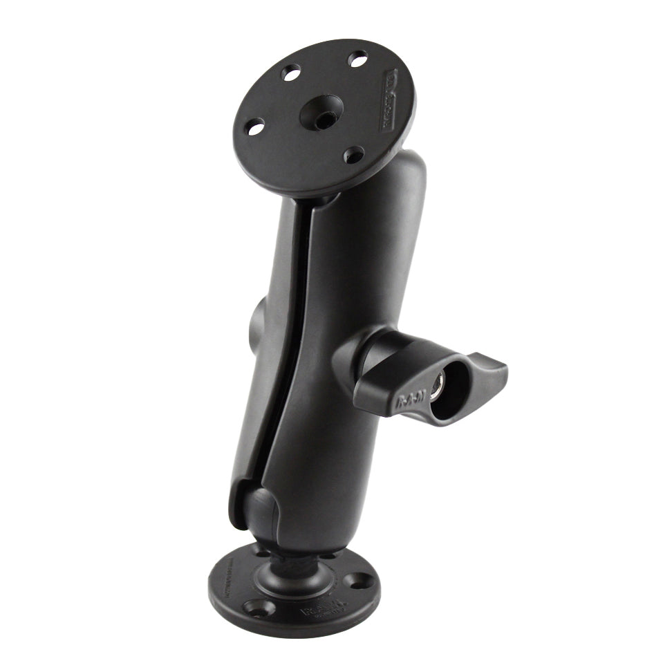 RAM® Universal Double Ball Mount with Two Round Plates and Jam Nut ...