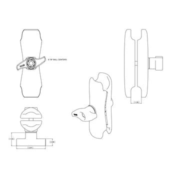 RAM® Double Socket Arm with Jam Nut - D Size Medium