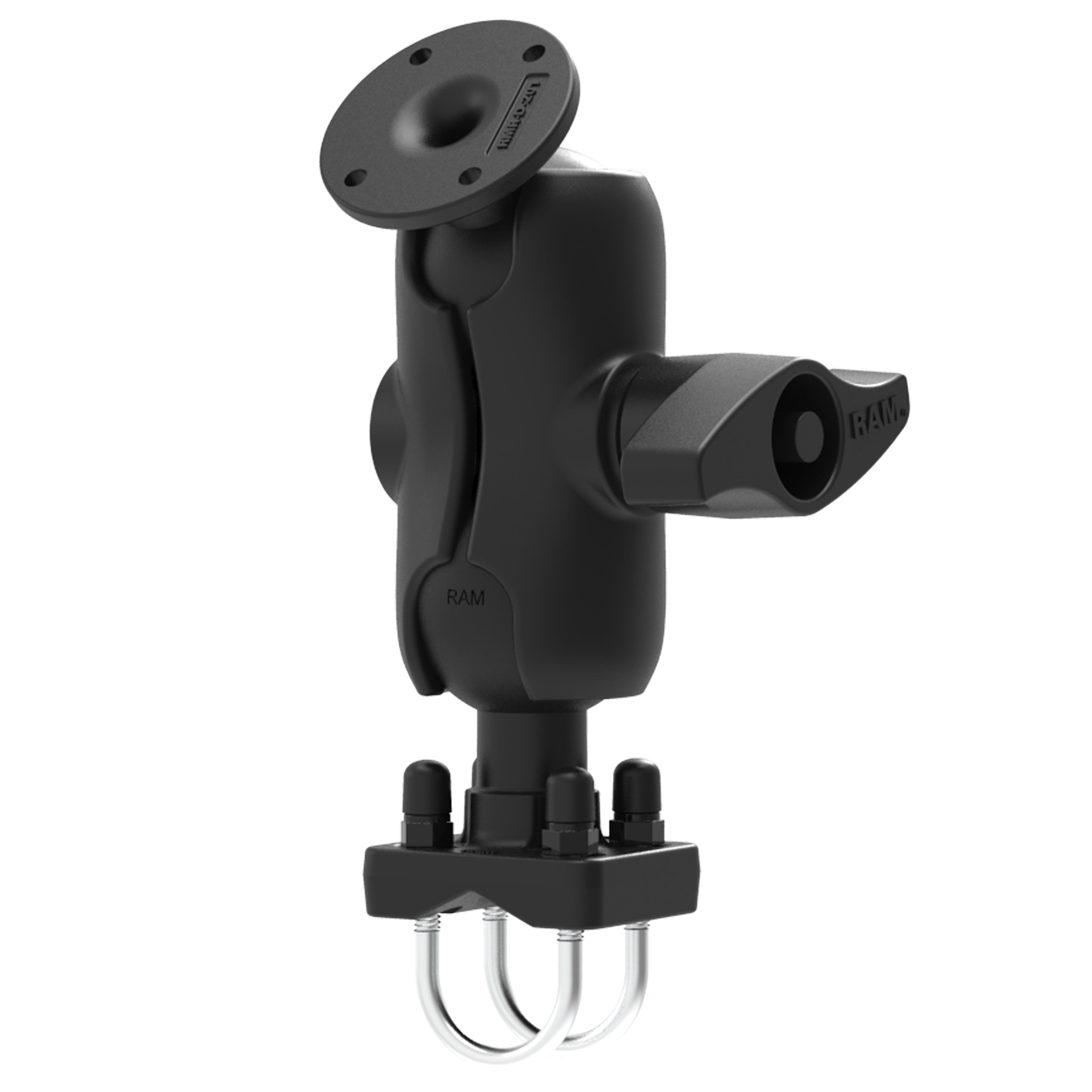 ram様 RAM® Double U-Bolt Rail Mount with Round AMPS Plate – RAM Mounts