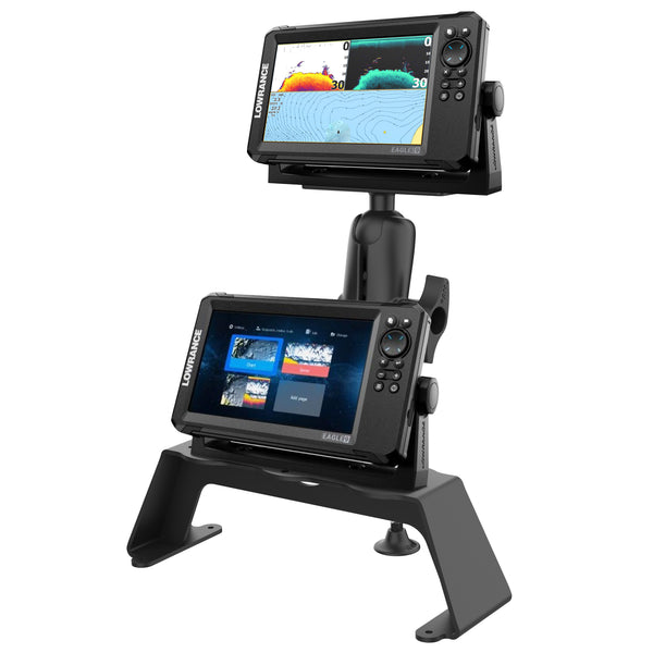 RAM-FF1-D-115 RAM Mounts FISHFINDER Deck Kit with Single Marine Electronic MOUNT