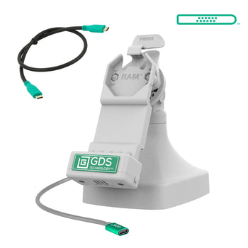 RAM-GDS-DOCK-D14-U1C-2A-GRY:RAM-GDS-DOCK-D14-U1C-2A-GRY_1:GDS Uni-Conn™ Tilt & Swivel Dock with USB-C + Data - Gray