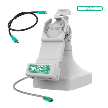 RAM-GDS-DOCK-D14-U1C-GRY:RAM-GDS-DOCK-D14-U1C-GRY_1:GDS Uni-Conn™ Tilt & Swivel Dock with USB-C - Gray