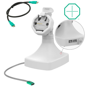 RAM-GDS-DOCK-D14-U3C-2A-GRY:RAM-GDS-DOCK-D14-U3C-2A-GRY_1:GDS Uni-Conn™ Powered Tilt & Swivel Dock with USB-C + Data - Gray