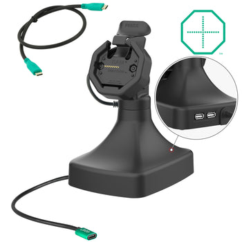 RAM-GDS-DOCK-D14-U3C-2A:RAM-GDS-DOCK-D14-U3C-2A_1:GDS Uni-Conn™ Powered Tilt & Swivel Dock with USB-C + Data
