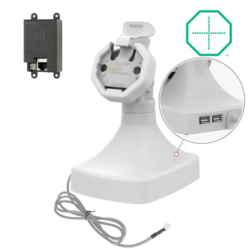 RAM-GDS-DOCK-D14-U3E-2A-GRY:RAM-GDS-DOCK-D14-U3E-2A-GRY_1:GDS Uni-Conn™ Powered Tilt & Swivel Dock with PoE + Data - Gray