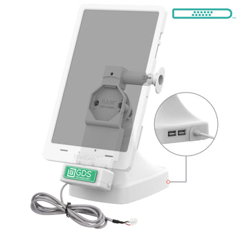 GDS® Uni-Conn™ Tilt & Swivel Dock with PoE + Data - Gray