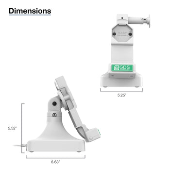 GDS® Uni-Conn™ Tilt & Swivel Dock with PoE + Data - Gray
