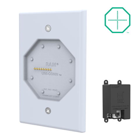 GDS® Uni-Conn™ Powered Low Profile Wall Dock with PoE - Gray