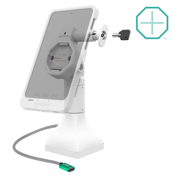 GDS® Uni-Conn™ Powered 7" Locking Pedestal Dock with USB-C - Gray