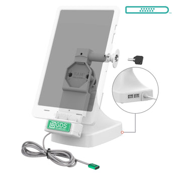 GDS® Uni-Conn™ Locking Tilt & Swivel Dock with USB-C + Data - Gray