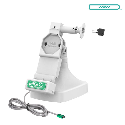 GDS® Uni-Conn™ Locking Tilt & Swivel Dock with USB-C - Gray