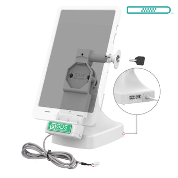 GDS® Uni-Conn™ Locking Tilt & Swivel Dock with PoE + Data - Gray