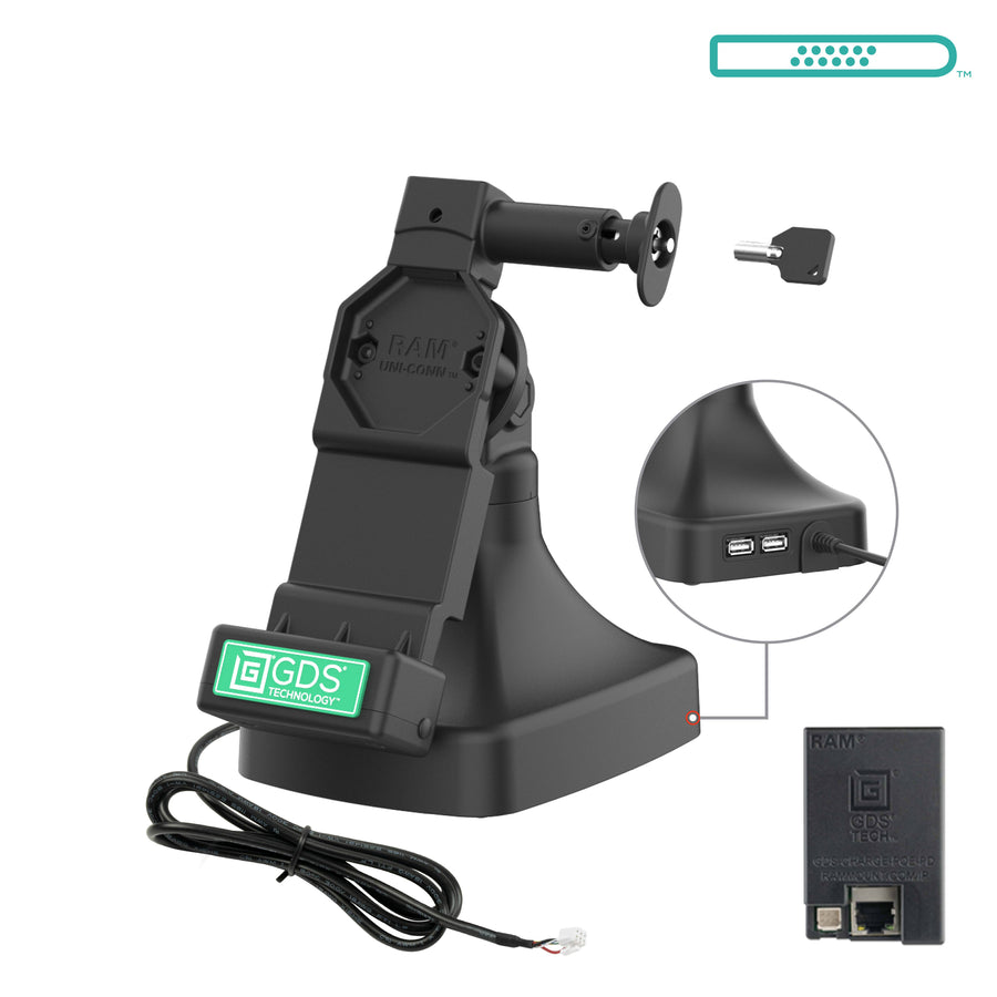 GDS® Uni-Conn™ Locking Tilt & Swivel Dock with PoE + Data