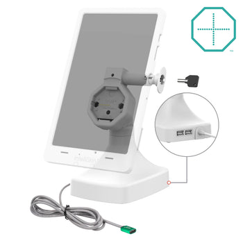 GDS® Uni-Conn™ Powered Locking Tilt & Swivel Dock with USB-C + Data Gray