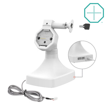 RAM-GDS-DOCKL-D14-U5E-2A-GRY:RAM-GDS-DOCKL-D14-U5E-2A-GRY_1:GDS Uni-Conn™ Powered Locking Tilt & Swivel Dock with PoE + Data - Gray