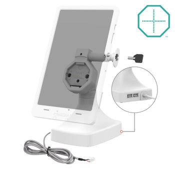 GDS® Uni-Conn™ Powered Locking Tilt & Swivel Dock with PoE + Data - Gray