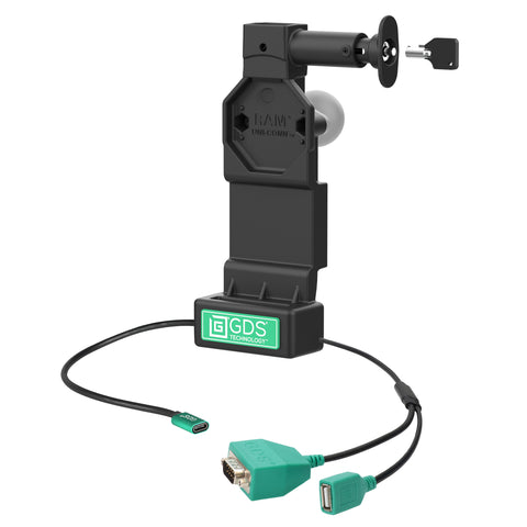 GDS® Uni-Conn™ Locking Dock + USB-A & DB9 with Release Button