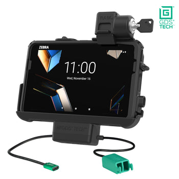 RAM-GDS-DOCKL-ZE46PD2U:RAM-GDS-DOCKL-ZE46PD2U_1:Locking GDS Thin-Dock™ + Dual USB for Zebra ET401 8" with IntelliSkin