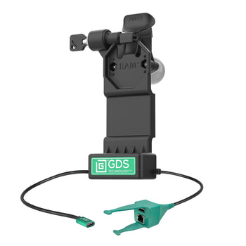 RAM-GDS-DOCKLL-U1CP-RJ45AU:RAM-GDS-DOCKLL-U1CP-RJ45AU_1:GDS Uni-Conn™ Left Locking Dock + USB-A & RJ45 with Release Lever