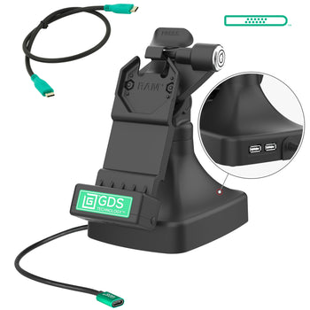 RAM-GDS-DOCKLR-D14-U1C-2A:RAM-GDS-DOCKLR-D14-U1C-2A_1:GDS Uni-Conn™ Locking Tilt & Swivel Dock with USB-C + Data