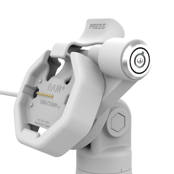 GDS® Uni-Conn™ Powered Locking Tilt & Swivel Dock with USB-C + Data Gray