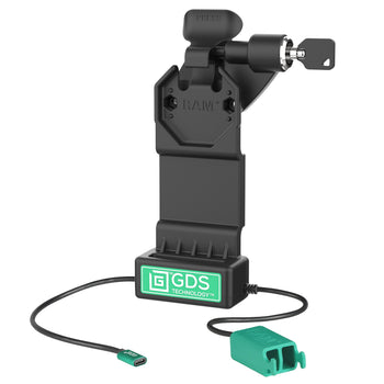 RAM-GDS-DOCKLR-U1CD2U:RAM-GDS-DOCKLR-U1CD2U_1:GDS Uni-Conn™ Right Locking Dock + Dual USB-A with Release Lever