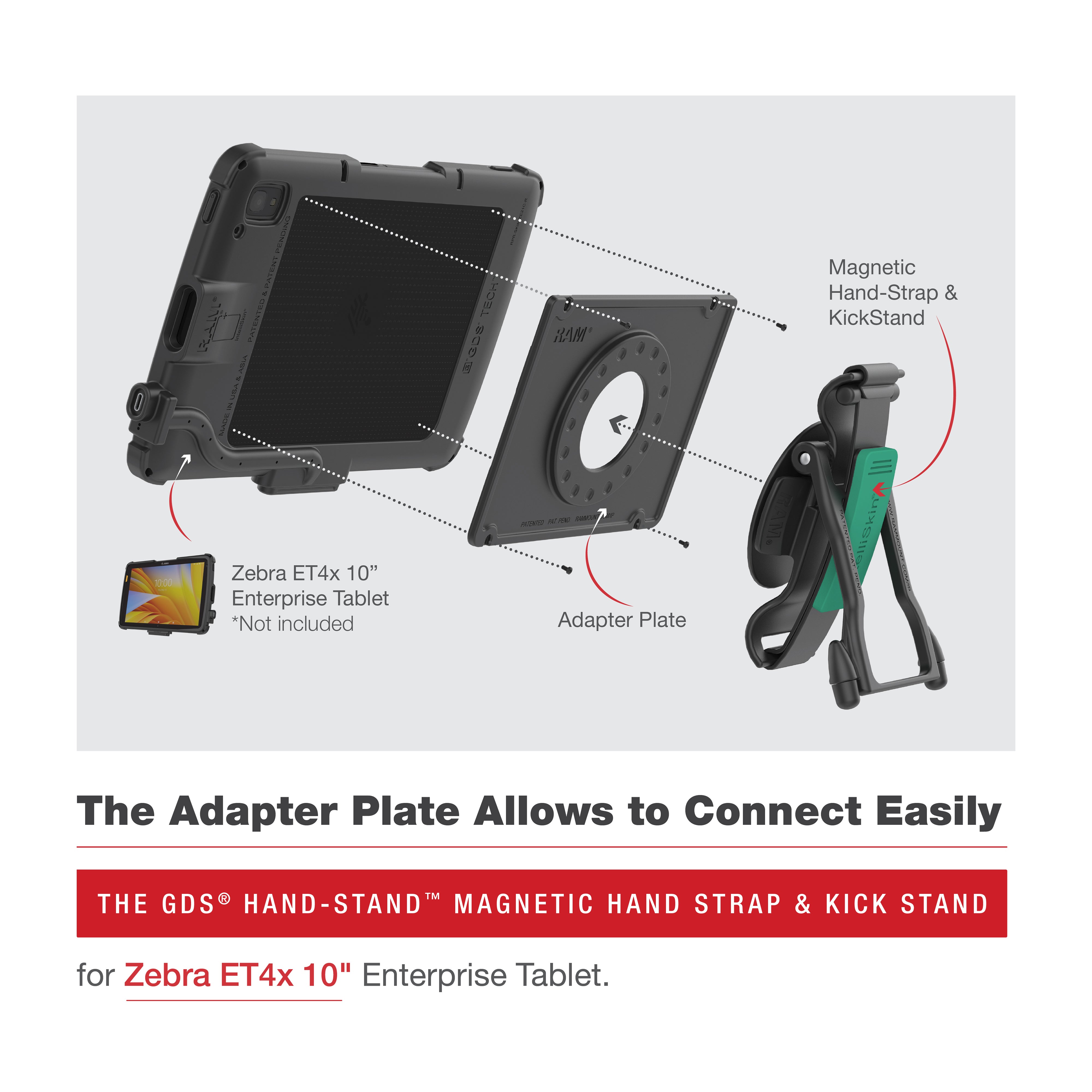 GDS® Hand-Stand™ Magnetic Accessory for Zebra ET401 & ET4x 10