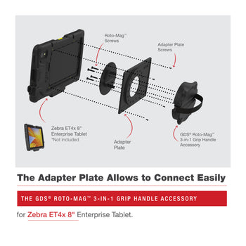GDS® Roto-Mag™ 3-in-1 Grip Handle Accessory for Zebra ET4x 8” Tablet