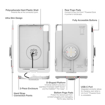 IntelliSkin® Thin-Case™ for iPad Air 11 M2 & M3 D Shape & Rear Pads Gray