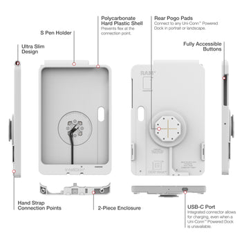 IntelliSkin® Thin-Case™ for Tab Active5 Pro & 4 Pro (Rear Pads) - Gray