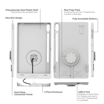 IntelliSkin® Thin-Case™ for Tab S10+, S9+ & S9 FE+ (Rear Pads) - Gray