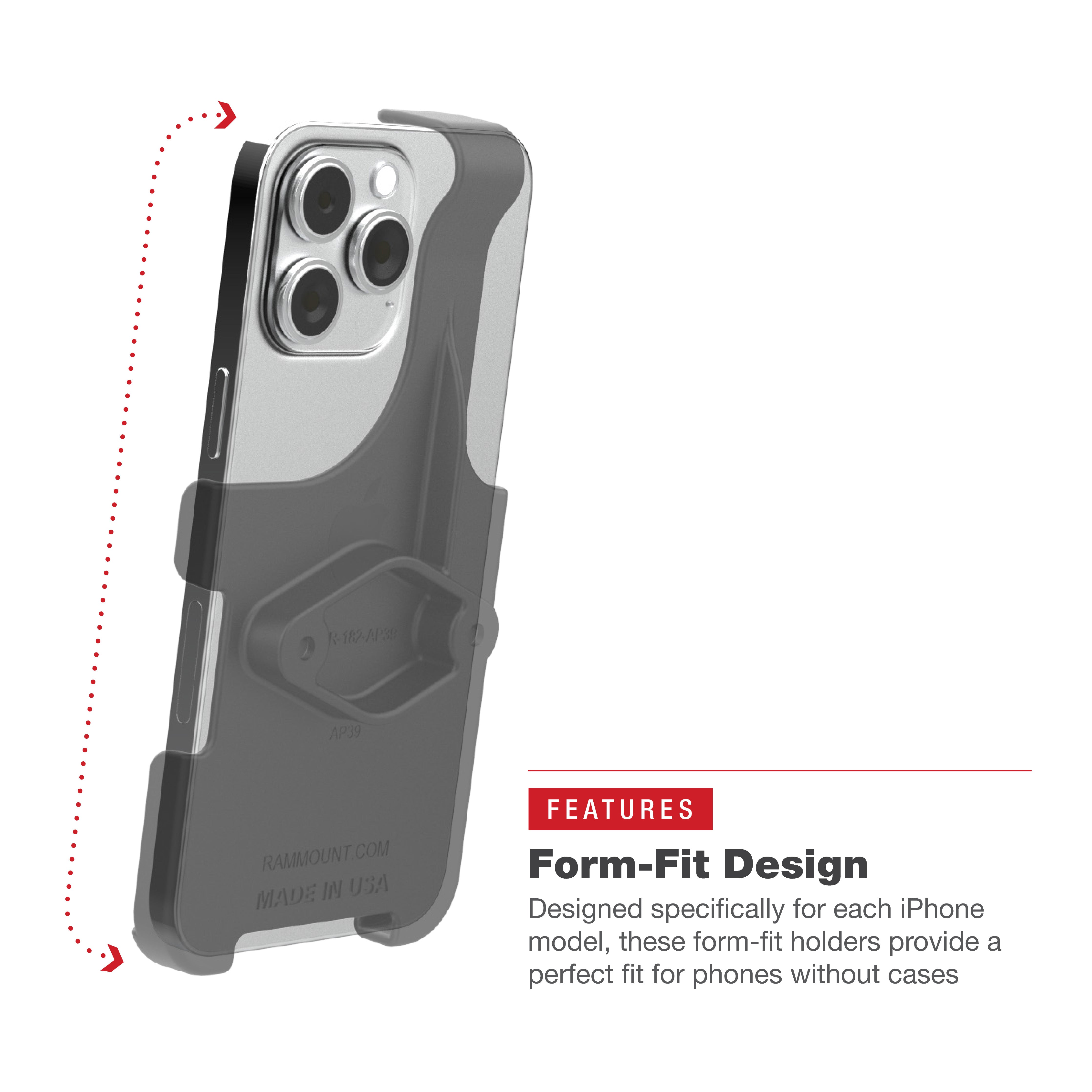 RAM® Form-Fit Holder for Apple iPhone 15 Pro Max – RAM Mounts