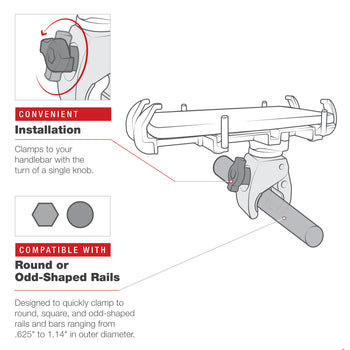 RAM® Quick-Grip™ XL Phone Mount with Low-Profile Tough-Claw™