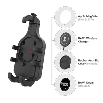 RAM Quick-Grip Pro Phone Holder with Ball & Vibration Damper RAM Mounts RAM Quick-Grip Pro Phone Holder with Ball & Vibration Damper RAM Mounts