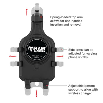 RAM Quick-Grip Pro Vibration Damping Phone Mount with Tough-Claw RAM Mounts RAM Quick-Grip Pro Vibration Damping Phone Mount with Tough-Claw RAM Mounts