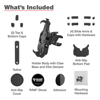 RAM Quick-Grip Pro Vibration Damping Phone Mount with Tough-Claw RAM Mounts RAM Quick-Grip Pro Vibration Damping Phone Mount with Tough-Claw RAM Mounts