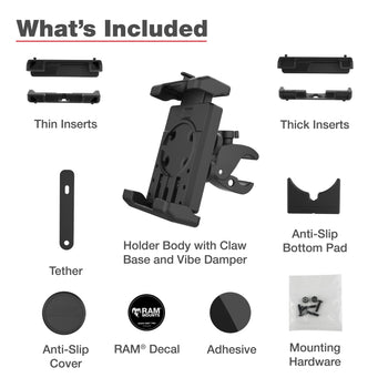 RAM Quick-Grip Pro XL Vibration Damping Phone Mount with Tough-Claw RAM Mounts RAM Quick-Grip Pro XL Vibration Damping Phone Mount with Tough-Claw RAM Mounts