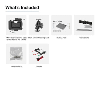 RAM® Locking Powered Dock & Mount for Samsung Tab Active5 Pro & 4 Pro