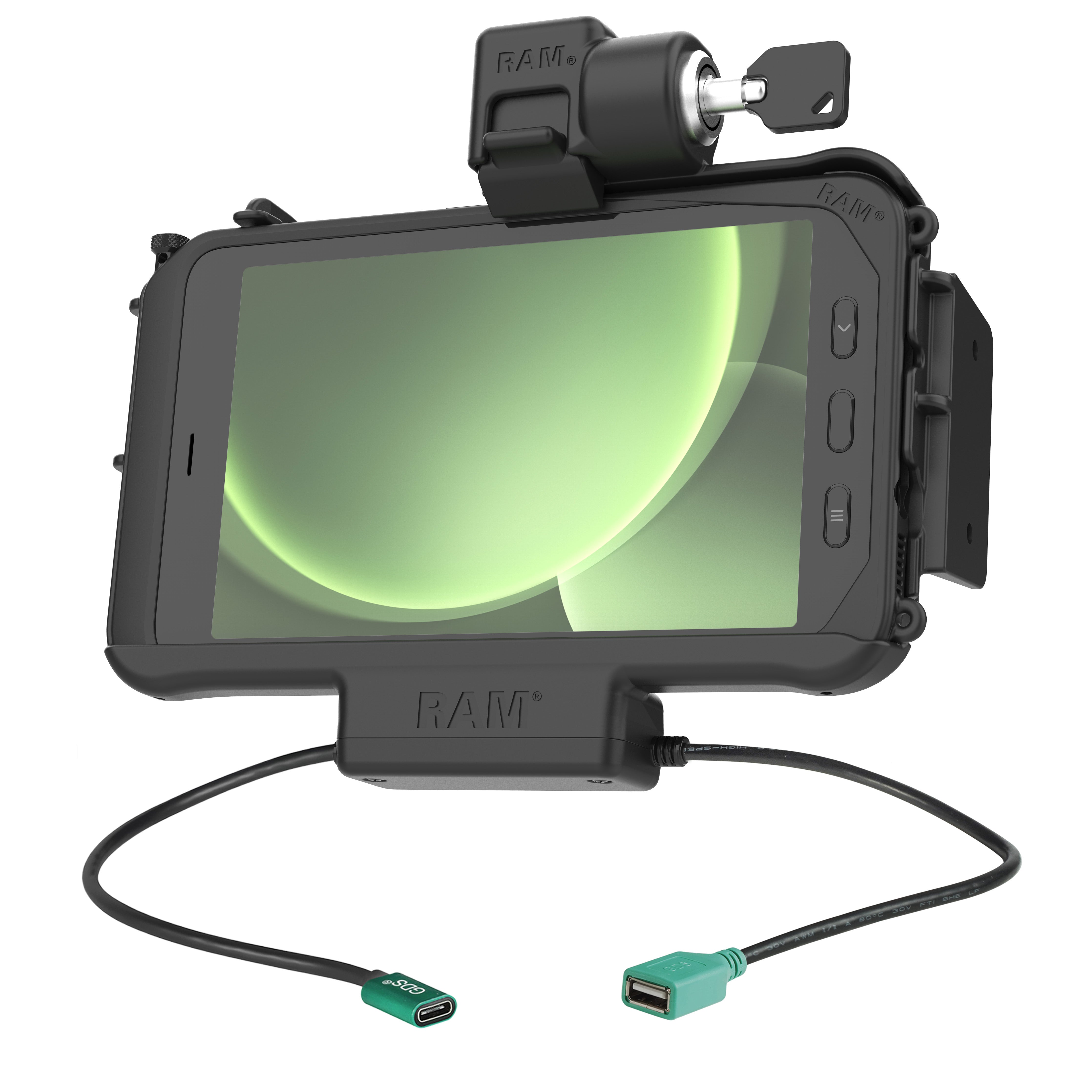 RAM® Locking Modular Power + Single USB Dock for Samsung Tab