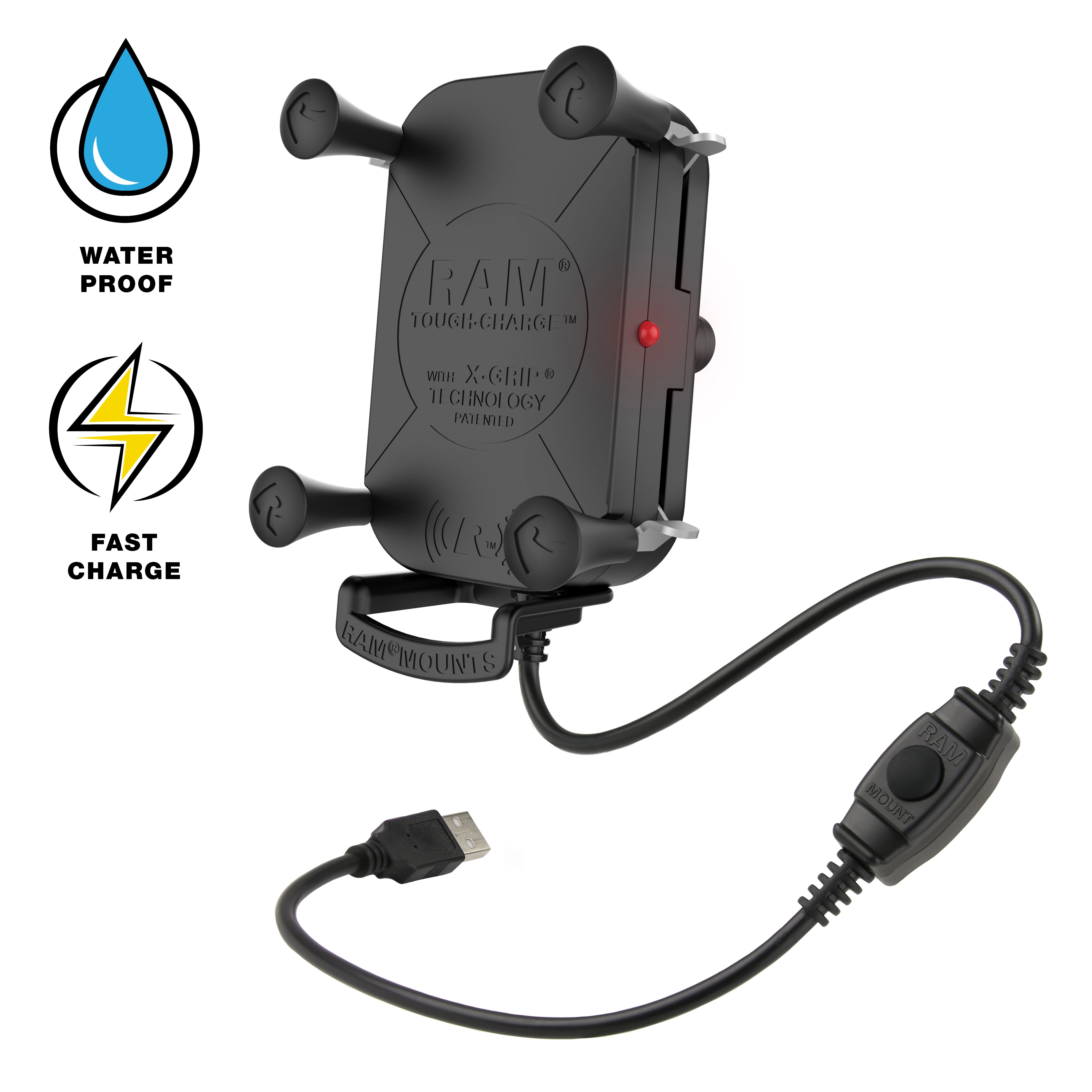 RAM Tough-Charge X-Grip ラム　マウント　ワイヤレス 充電 RAM® Tough-Charge™ with X-Grip® 10W Waterproof Wireless Charging