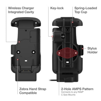 RAM® Key-Locking Form-Fit Powered Dock for Zebra TC53 & TC58