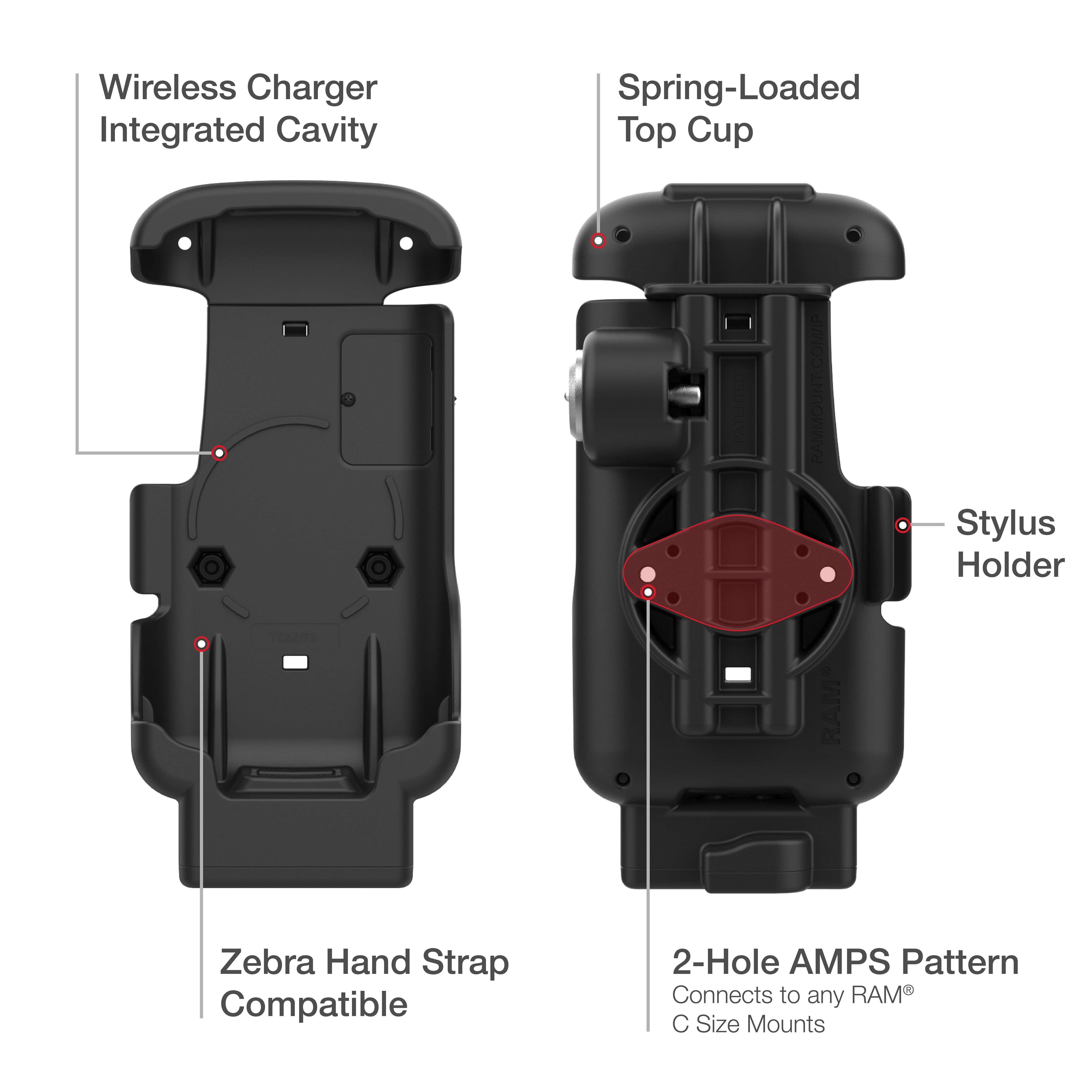 RAM® Key-Locking Form-Fit Dock for Zebra TC53 & TC58 – RAM Mounts