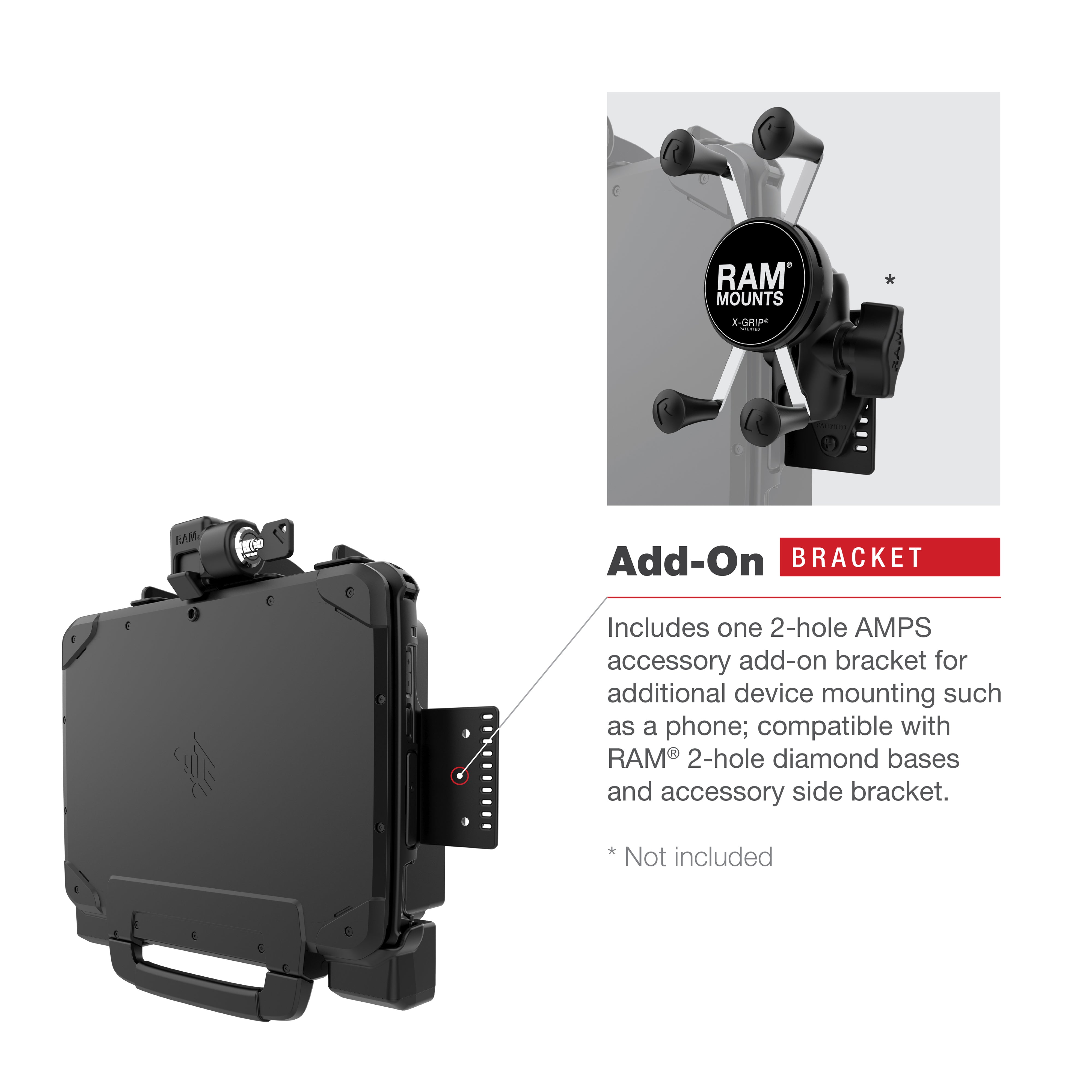 RAM® Locking Form-Fit Holder for Zebra ET8x 2-in-1 Tablet – RAM Mounts