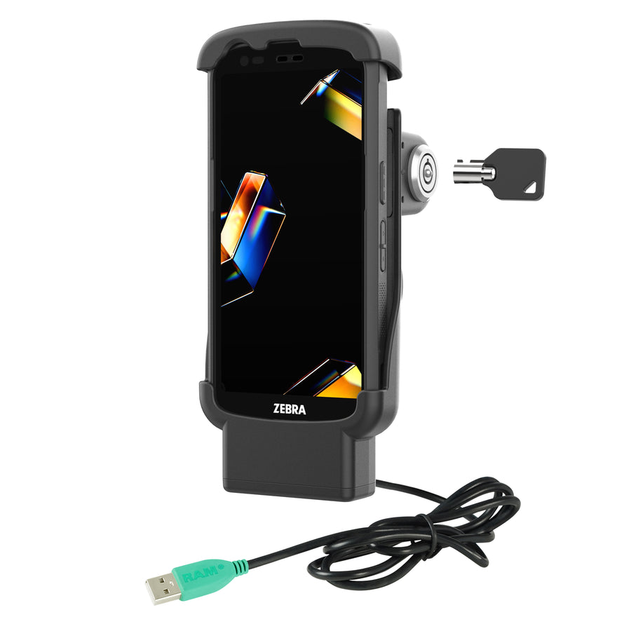 RAM® Locking Form-Fit Powered Dock for Zebra TC201 & TC22/TC27 with Boot