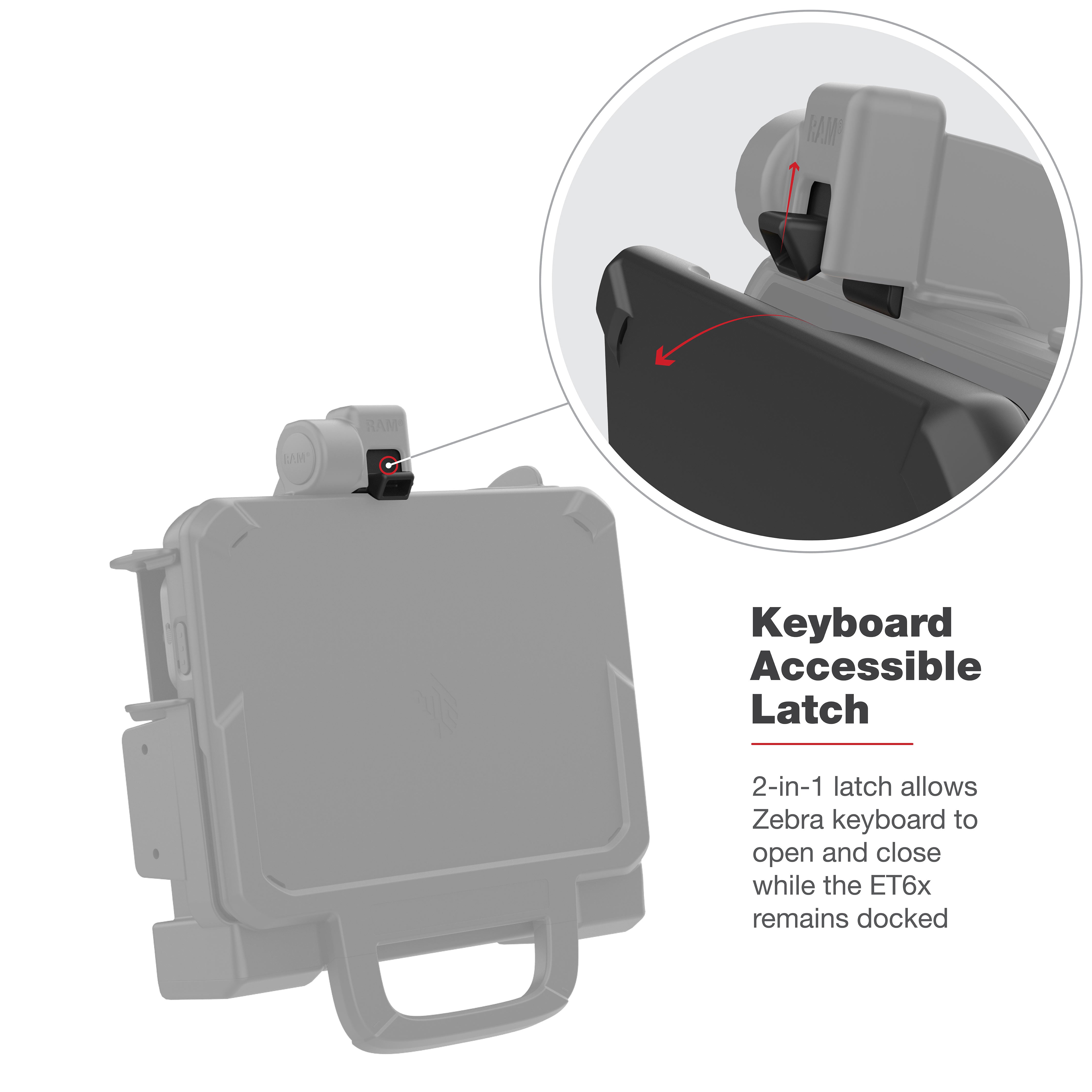 RAM® Power + Data Locking Dock for Zebra ET6x - Heated Pins – RAM