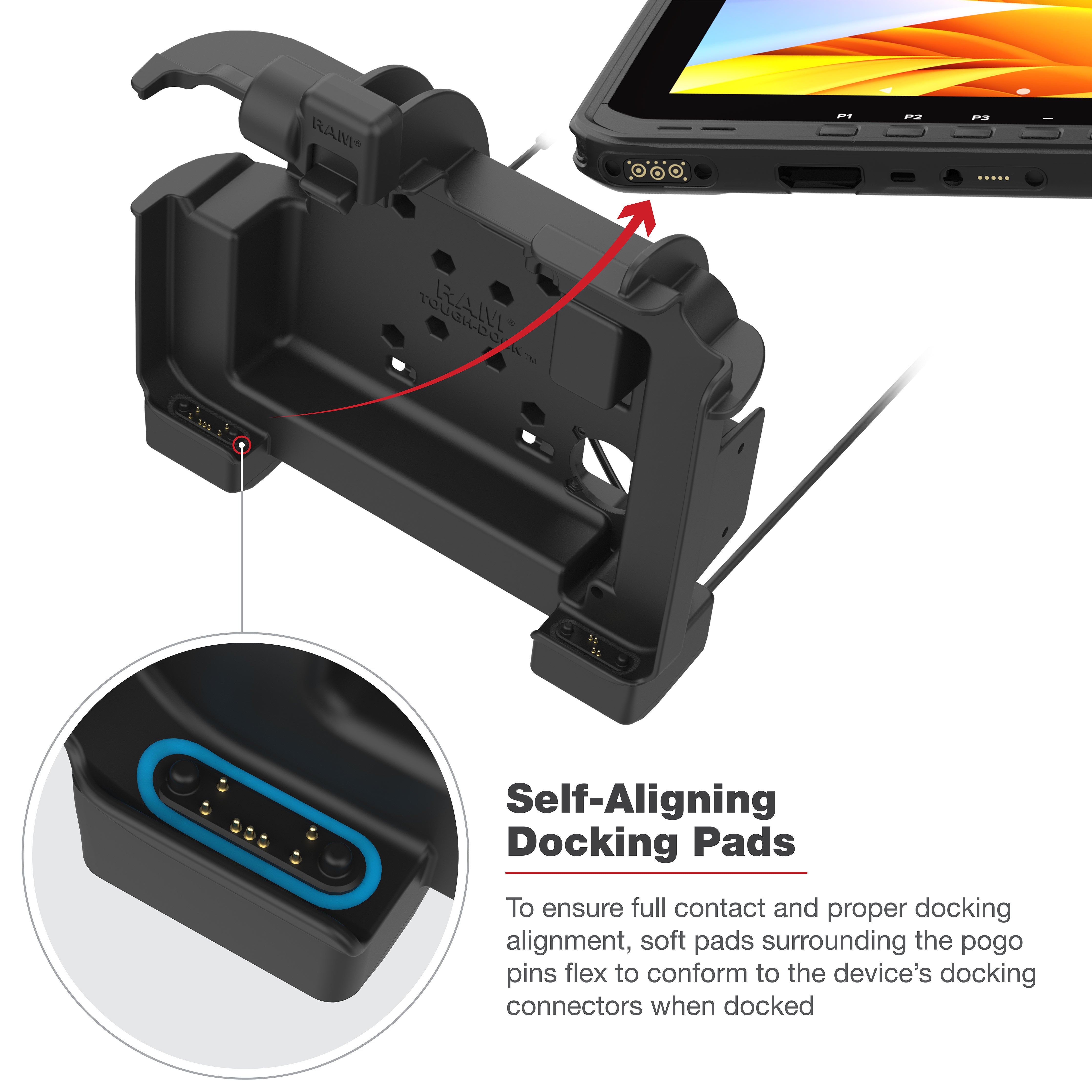 RAM® Power + Data Locking Dock for Zebra ET6x – RAM Mounts