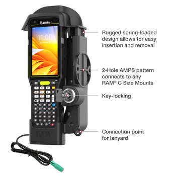 RAM® Locking Powered Dock for Zebra MC3300/3400/3450 – RAM Mounts