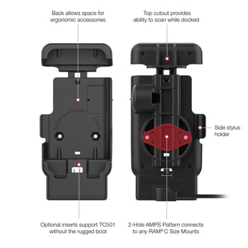 RAM® Powered Dock with Pogo Pins for Zebra TC501